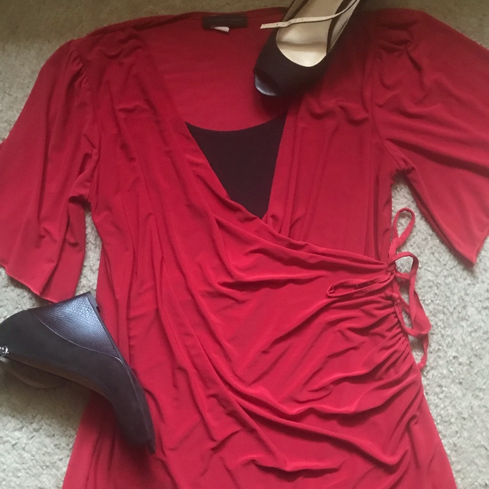 Red & Black Blouse